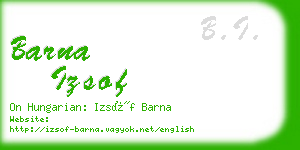 barna izsof business card
